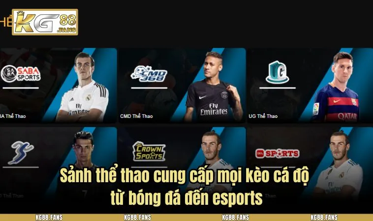 the thao kg88 1 Sảnh thể thao cung cấp mọi kèo cá độ từ bóng đá đến esports